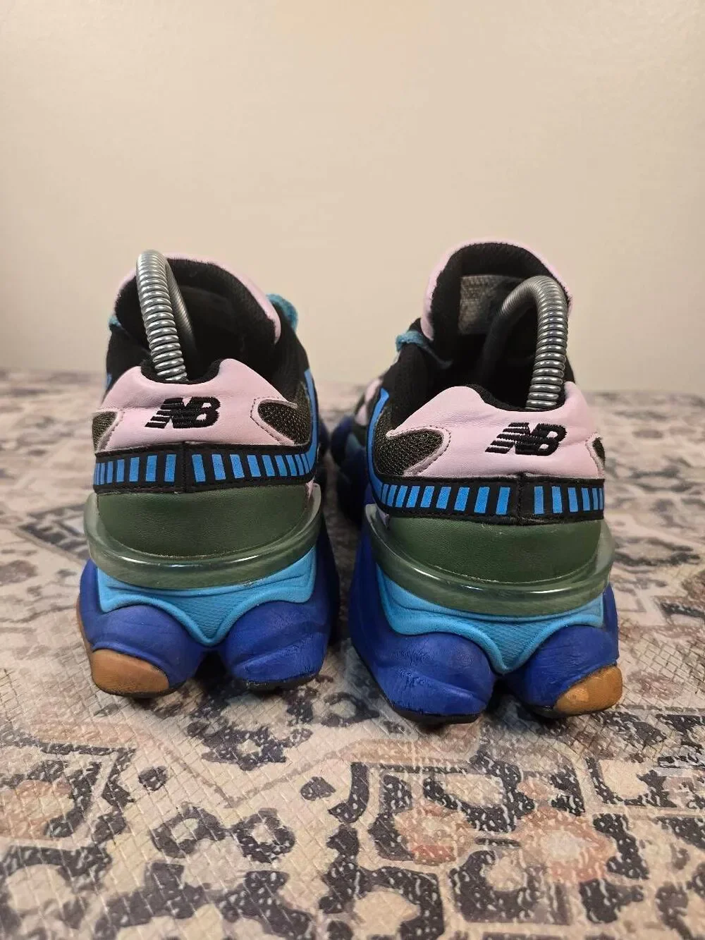 New Balance 9060 Blue Pink Black Colorblock Women's Shoes Size 7